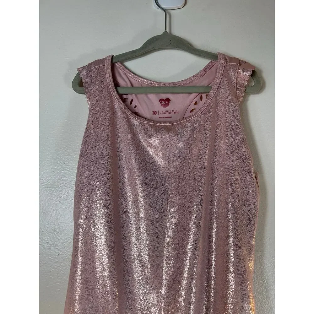 JUSTICE Girl’s Shimmer Laser Cut Dance/ Gymnastics Leotard / Size: 10